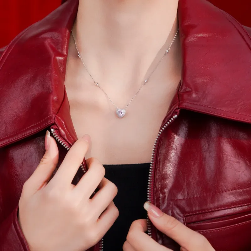 I Do S925 Silver Necklace, Sparkling Sweet Style, Niche, Advanced Instagram Style, Romantic, Commute Versatile Women's-4