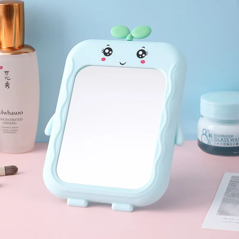 XIAOLITONGXUE Cute Grass Doll HD Makeup Mirror Portable Desktop Bedroom Home Mirror-5