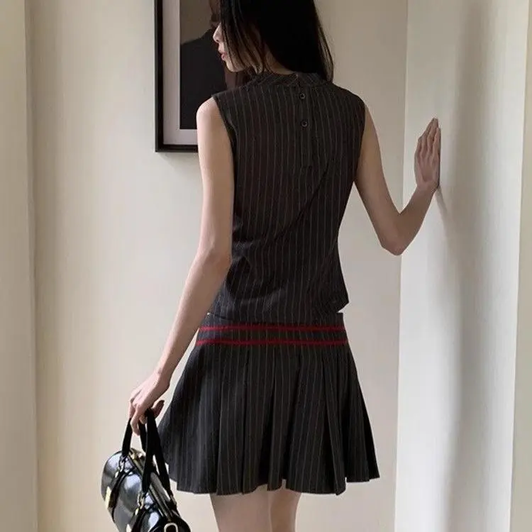 ABBY GODDESS Skirt Set Women's Color Block Stripes-5