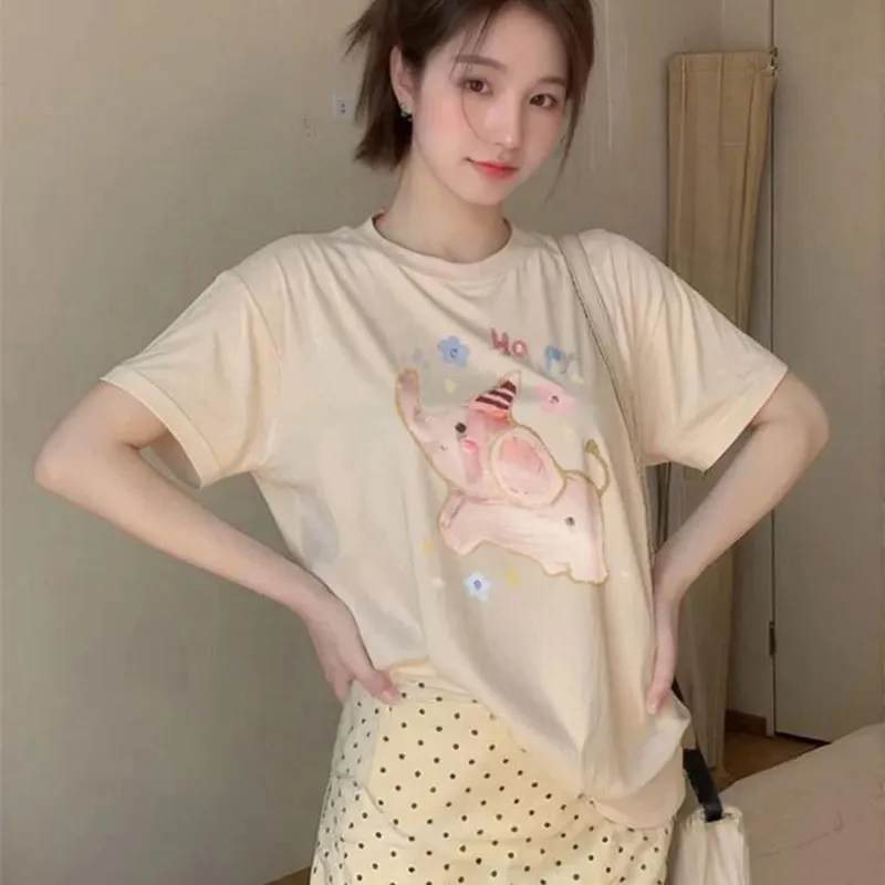 ABBY GODDESS Drop Shoulder Sleeve T Shirt Women's-3