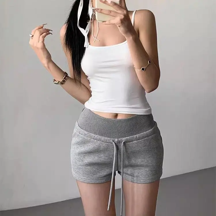 ABBY GODDESS Casual Shorts Women's Gray-3