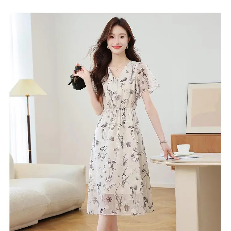 ABBY GODDESS Short Sleeved Dress Women's Ink Black-2