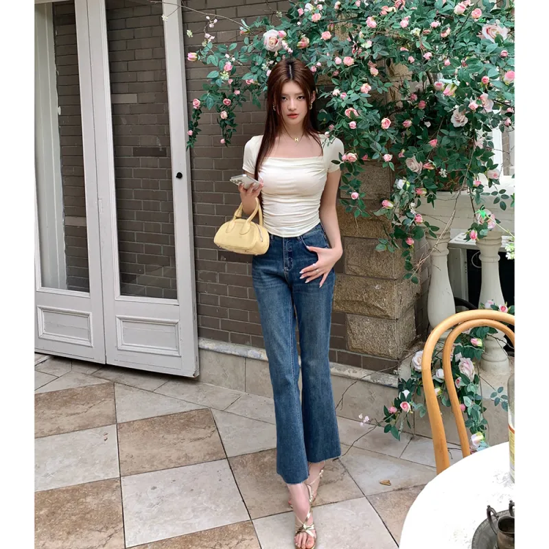 ABBY GODDESS Spring And Summer Jeans Women's Blue-4