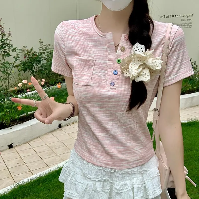 ABBY GODDESS Set in Sleeve T Shirt Women's-4