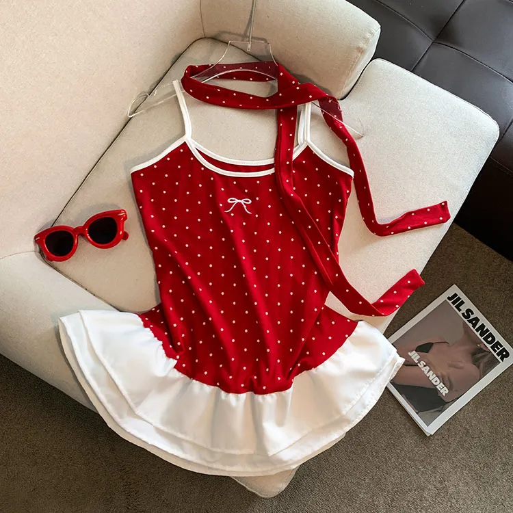 ABBY GODDESS Slip Dress Women's Red-3