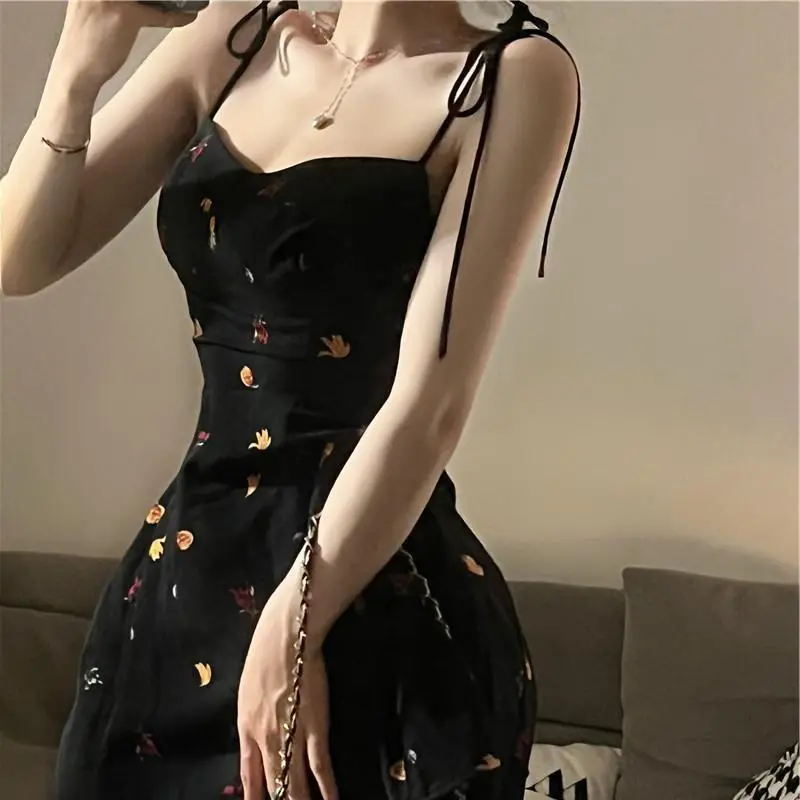 ABBY GODDESS Slip Dress Women's Black-4