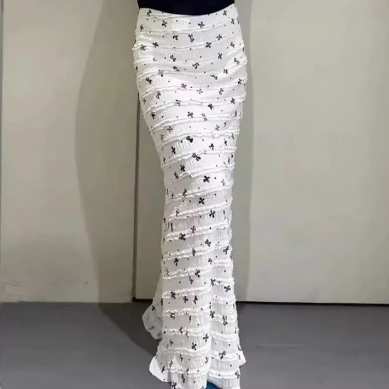 ABBY GODDESS Casual Long Skirt Women's White-4