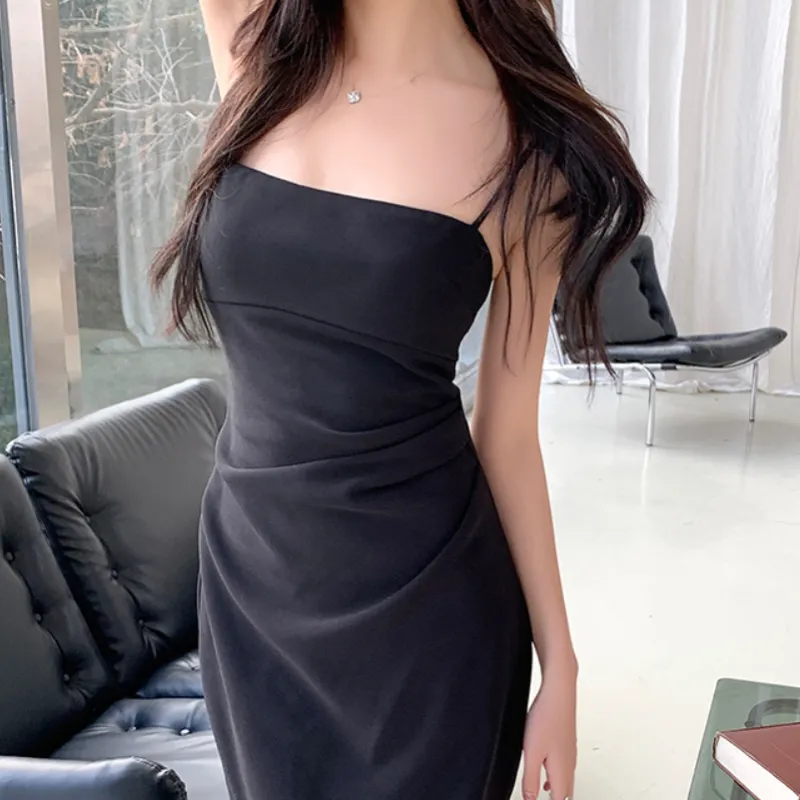 ABBY GODDESS Slip Dresses Women's Black-2