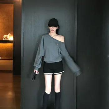 ABBY GODDESS Regular Pullover Sweatshirt Long Sleeved Lazy And Relaxed T Shirt Top Women's