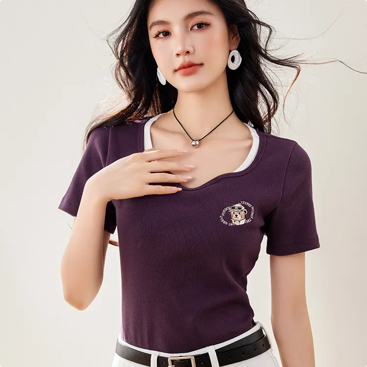 ABBY GODDESS T Shirt Women's Purple-3