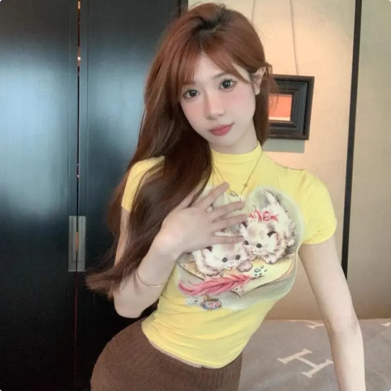 ABBY GODDESS T Shirts Women's Yellow-3