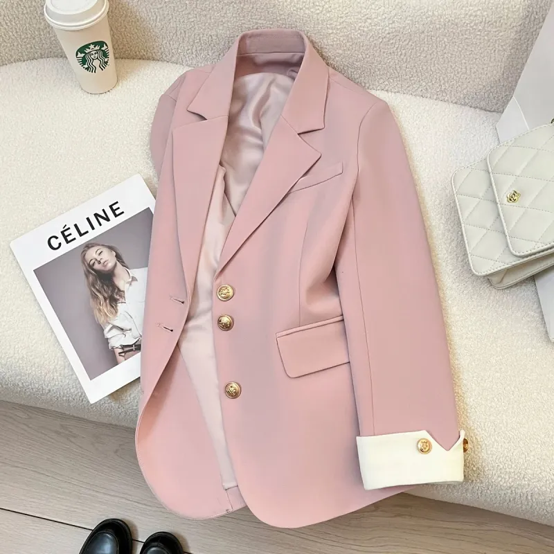 ABBY GODDESS Versatile Pink Business Suit Coat For Women's Women's-2