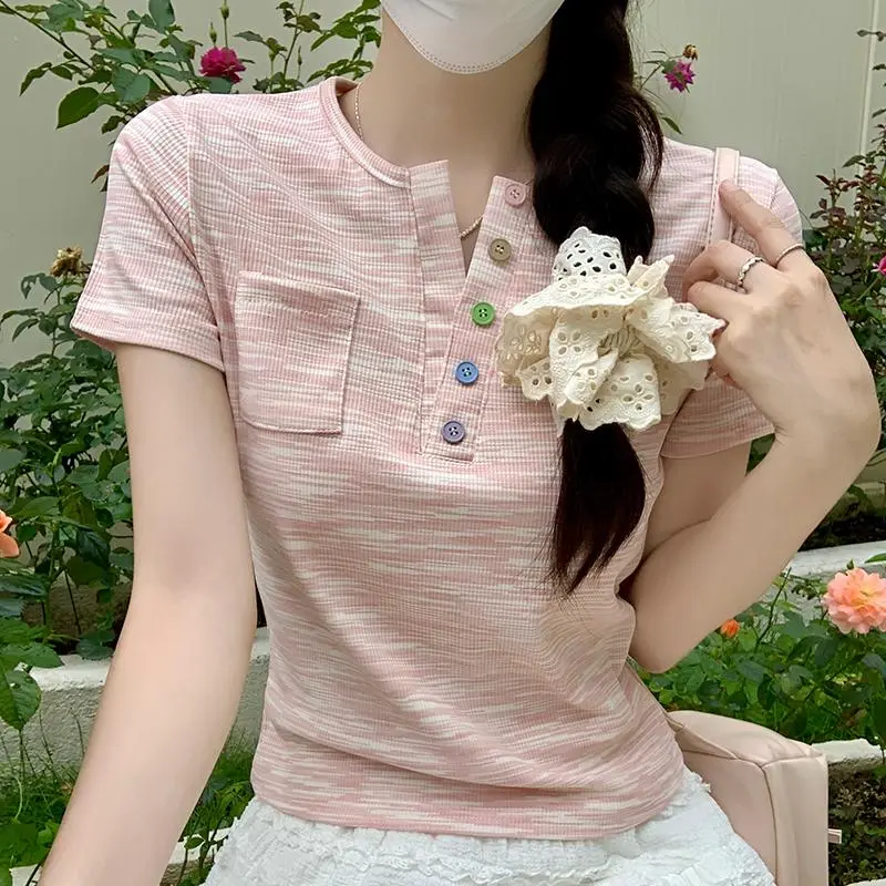 ABBY GODDESS Set in Sleeve T Shirt Women's-3