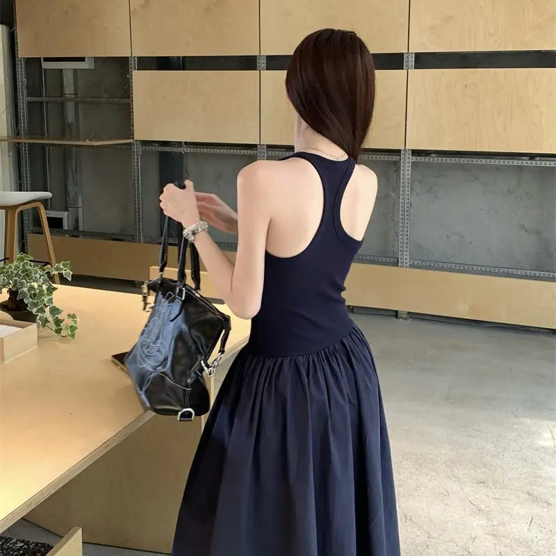 ABBY GODDESS Slip Dress Women's Navy Blue-5