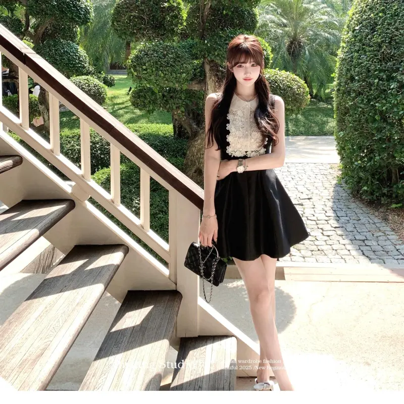 ABBY GODDESS Sleeveless Dress Women's Black-4