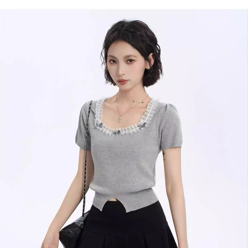 ABBY GODDESS T Shirts Women's Gray-4