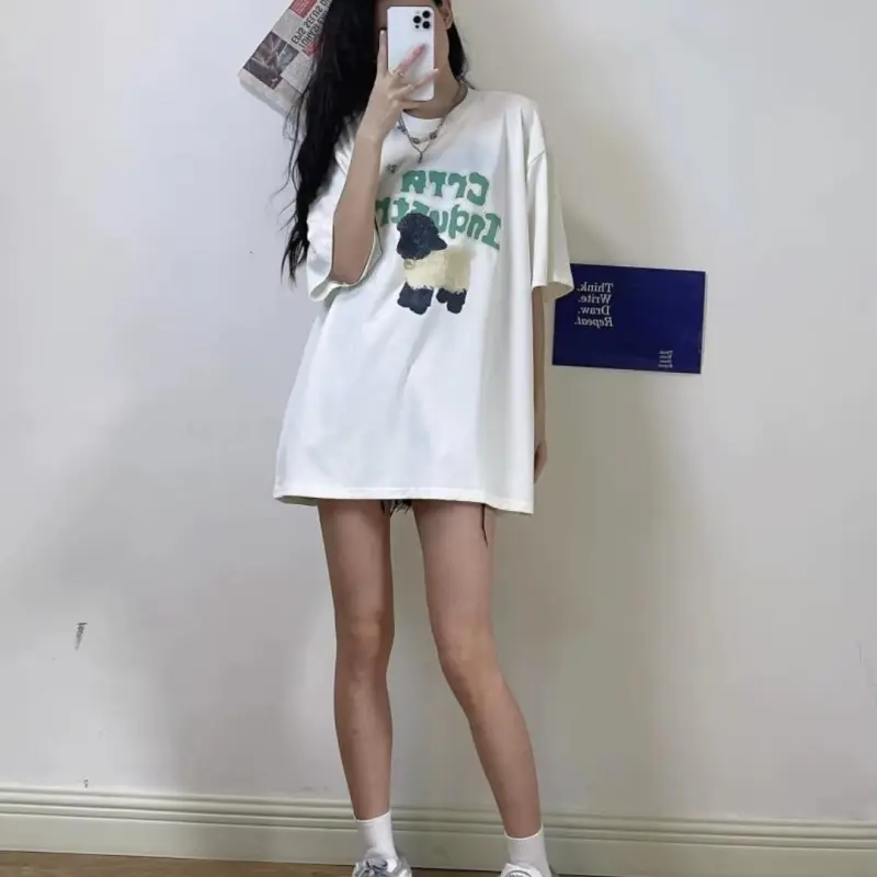 ABBY GODDESS Drop Shoulder Sleeve T Shirt Women's-3