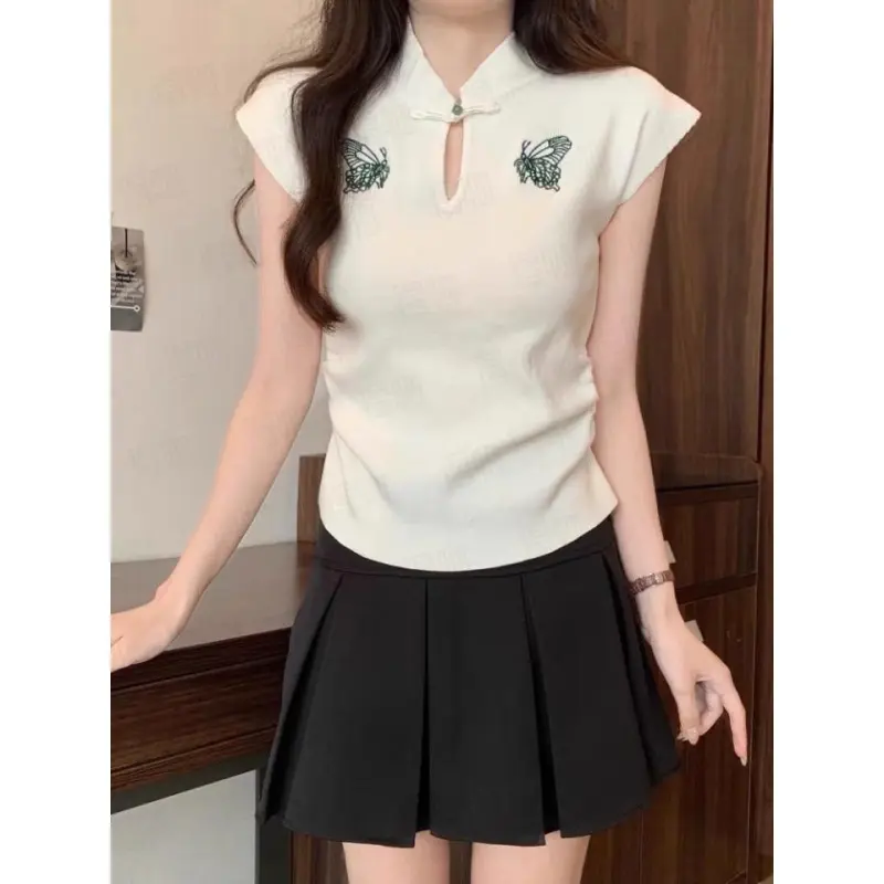 ABBY GODDESS Flutter Sleeve T Shirt Women's-3