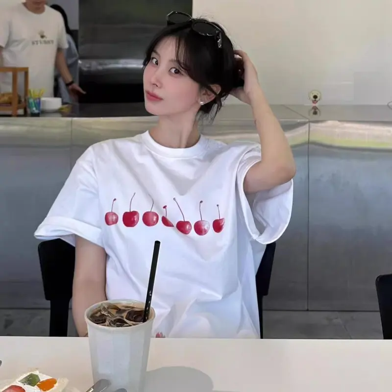 ABBY GODDESS Drop Shoulder Sleeve T Shirt Women's-5