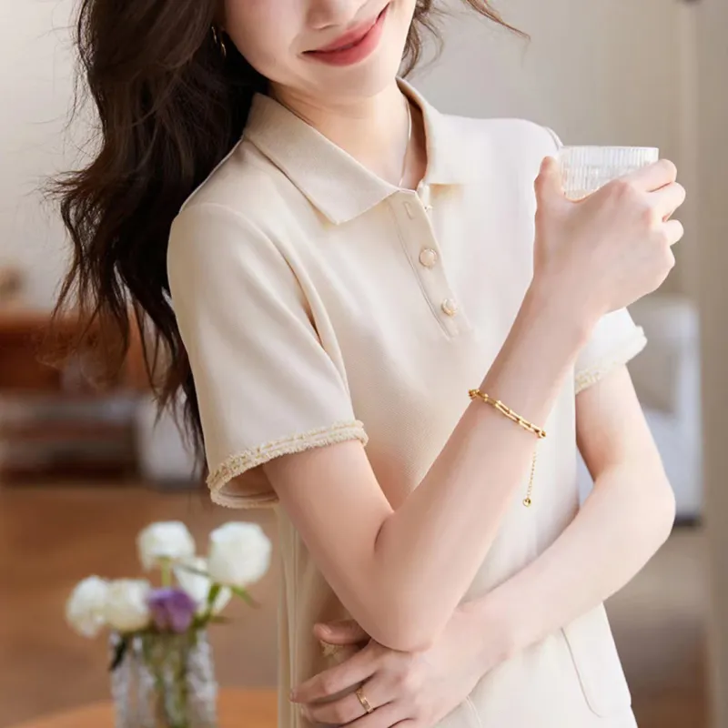 ABBY GODDESS Short Sleeved Dresses Women's Beige-3