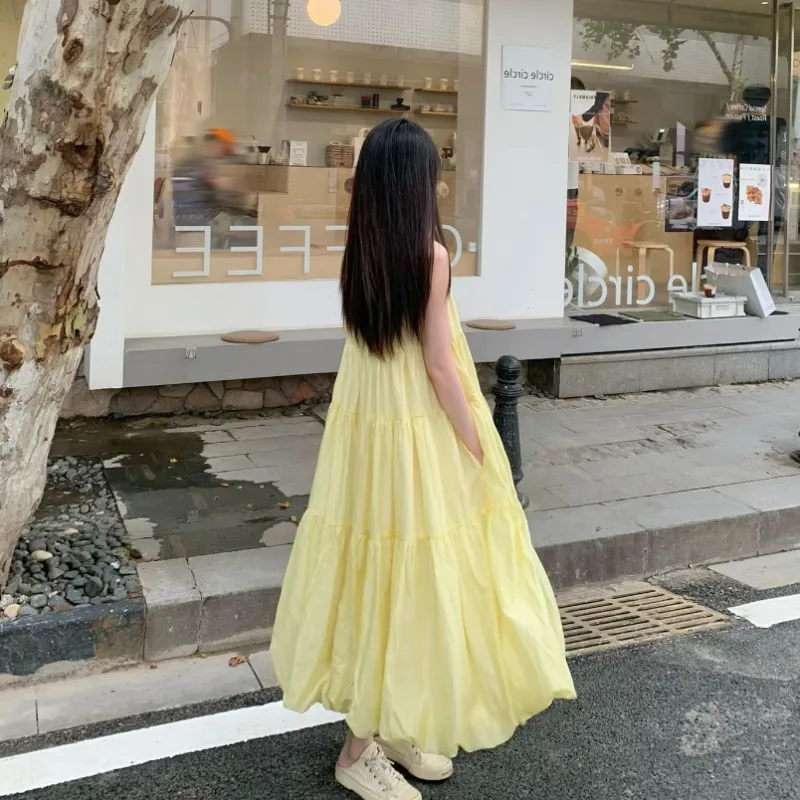 ABBY GODDESS Sleeveless Dress Women's Yellow-3