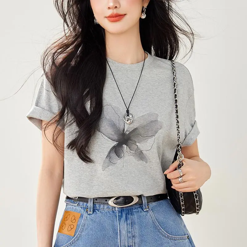 ABBY GODDESS T Shirt Women's Gray-2
