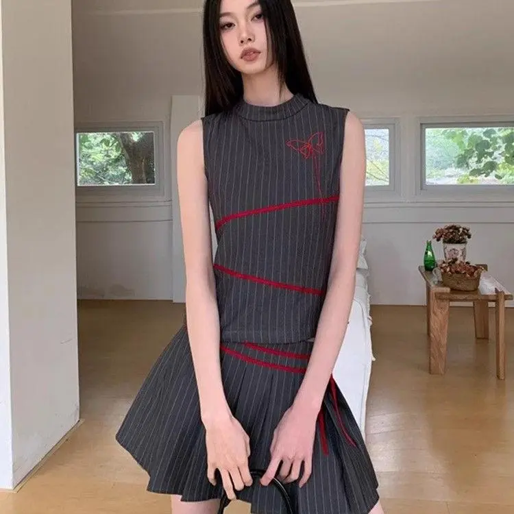 ABBY GODDESS Skirt Set Women's Color Block Stripes-2