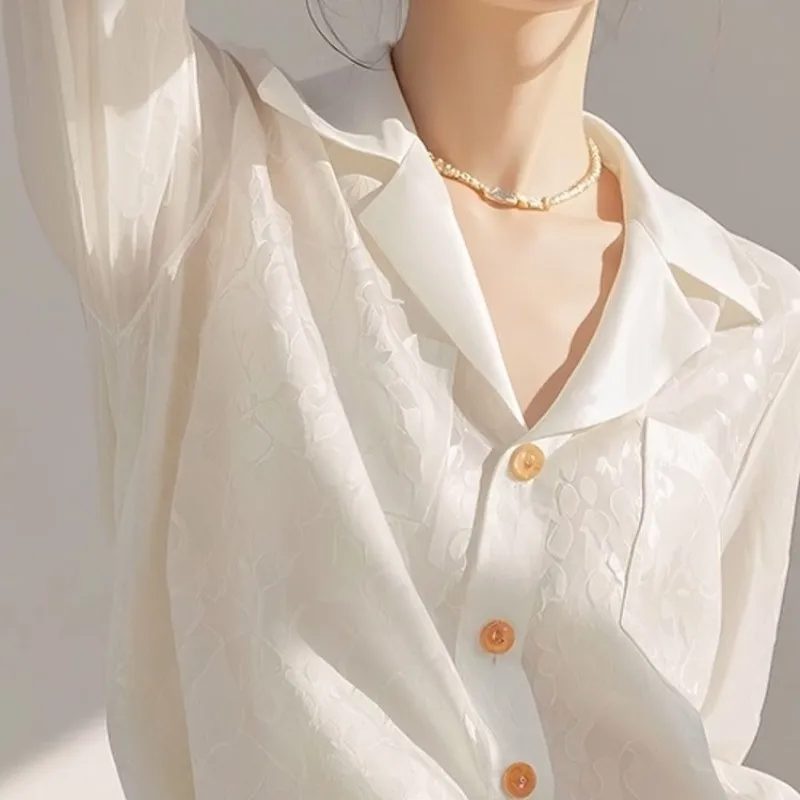 ABBY GODDESS French Elegance Long Sleeved Shirt Women's White-5