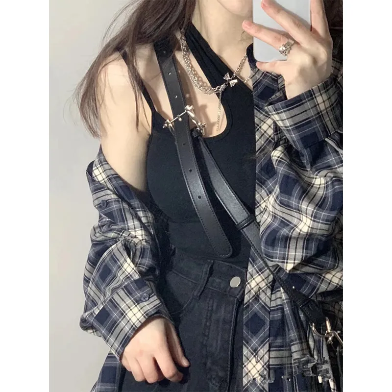 ABBY GODDESS Lazy Thin Shirt Coat Plaid Sun Protection Shirt For Women's Women's-2