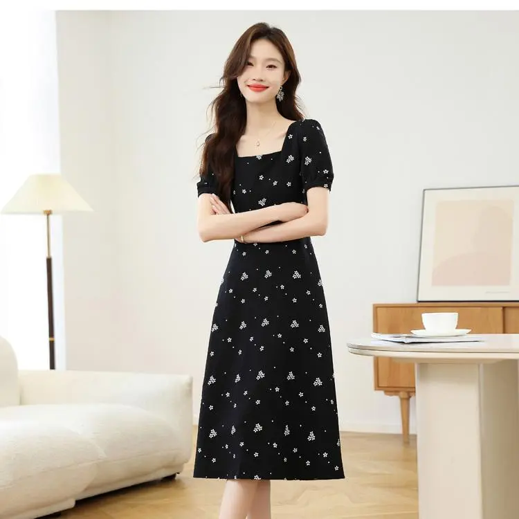 ABBY GODDESS Short Sleeved Dress Women's Black-5