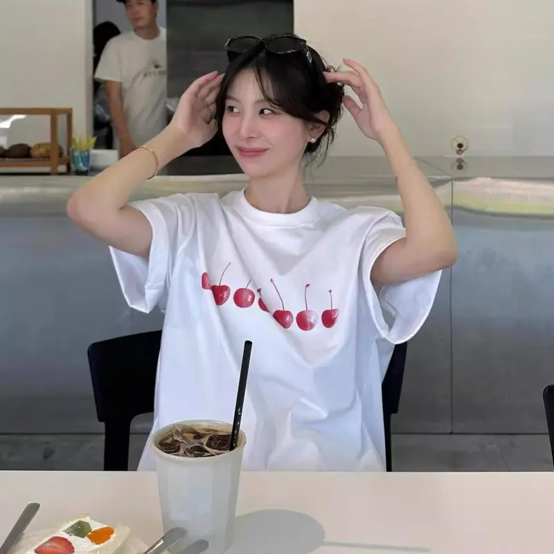 ABBY GODDESS Drop Shoulder Sleeve T Shirt Women's-4