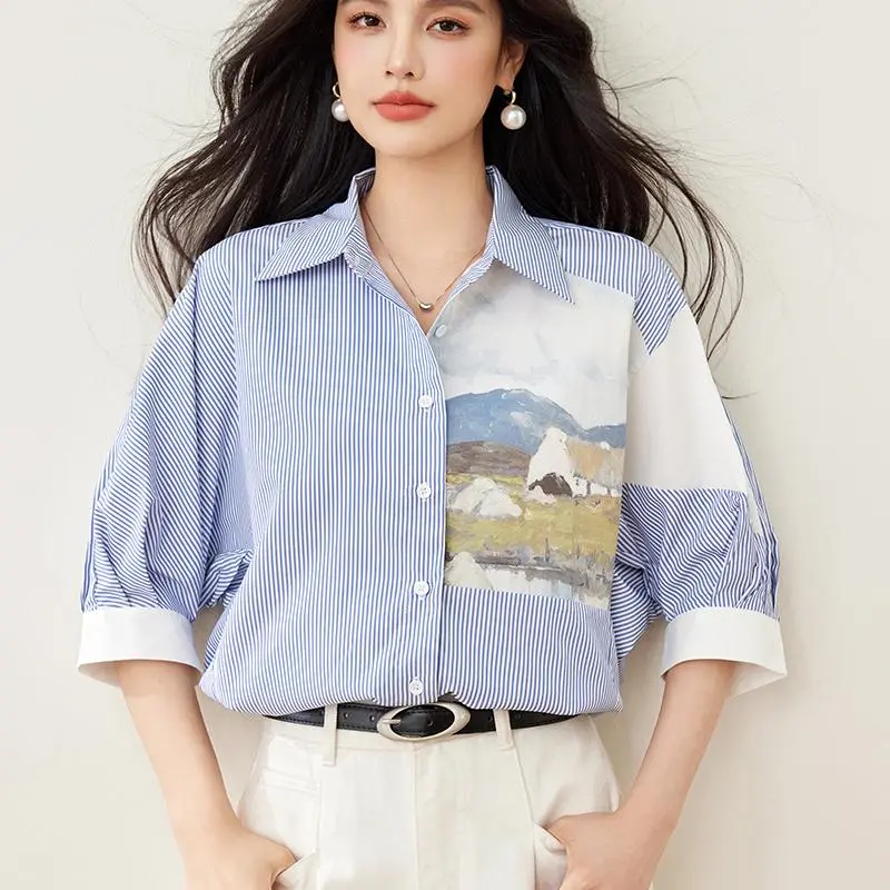 ABBY GODDESS Shirt Women's Blue-4