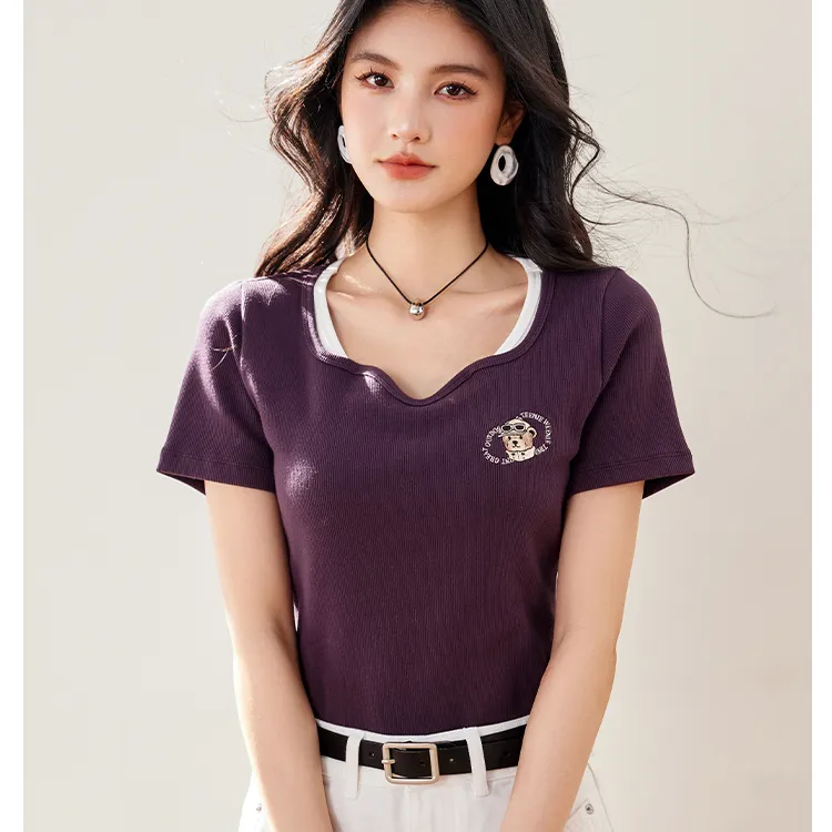 ABBY GODDESS T Shirt Women's Purple-2
