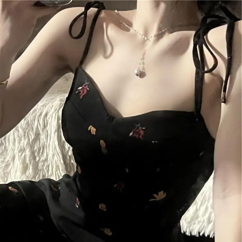 ABBY GODDESS Slip Dress Women's Black-3