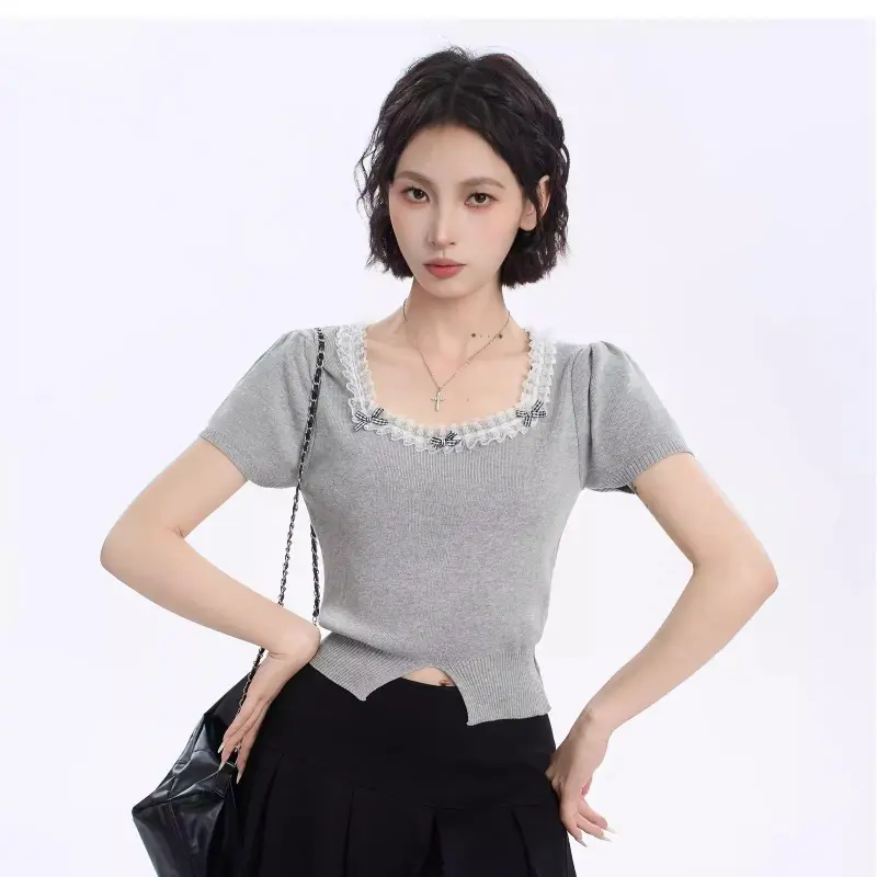 ABBY GODDESS T Shirts Women's Gray-3