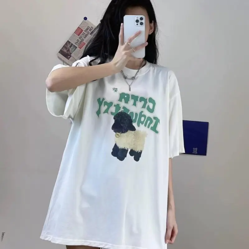 ABBY GODDESS Drop Shoulder Sleeve T Shirt Women's-4