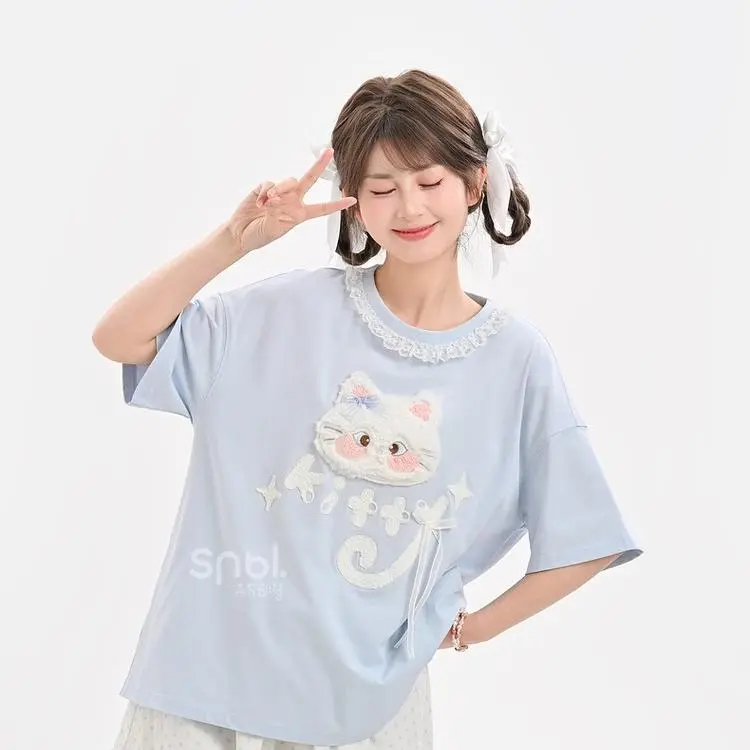 ABBY GODDESS Drop Shoulder Sleeve T Shirt Women's-4