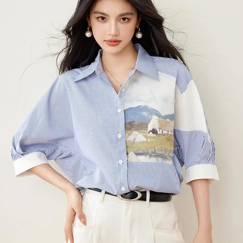 ABBY GODDESS Shirt Women's Blue-5