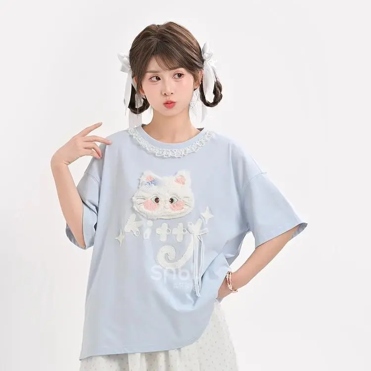 ABBY GODDESS Drop Shoulder Sleeve T Shirt Women's-5