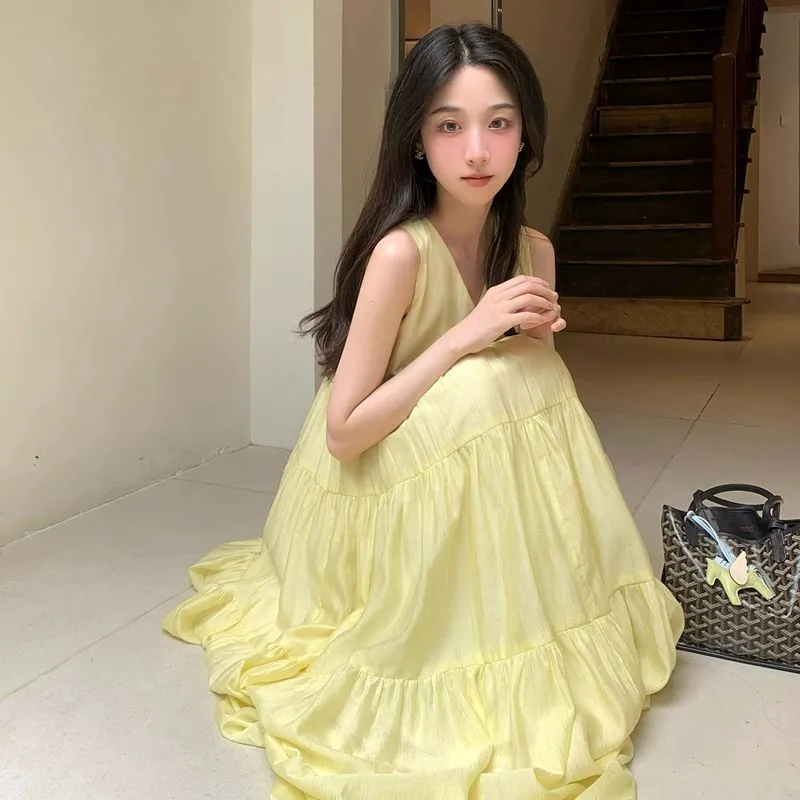 ABBY GODDESS Sleeveless Dress Women's Yellow-2