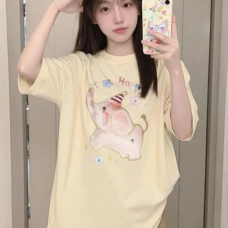 ABBY GODDESS Drop Shoulder Sleeve T Shirt Women's-5