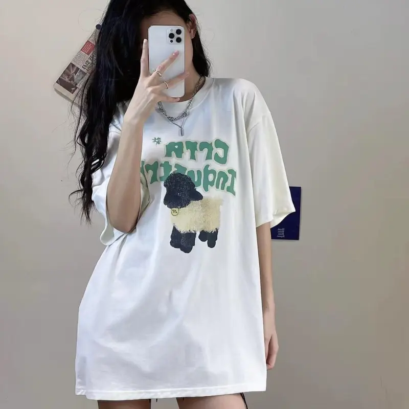 ABBY GODDESS Drop Shoulder Sleeve T Shirt Women's-2