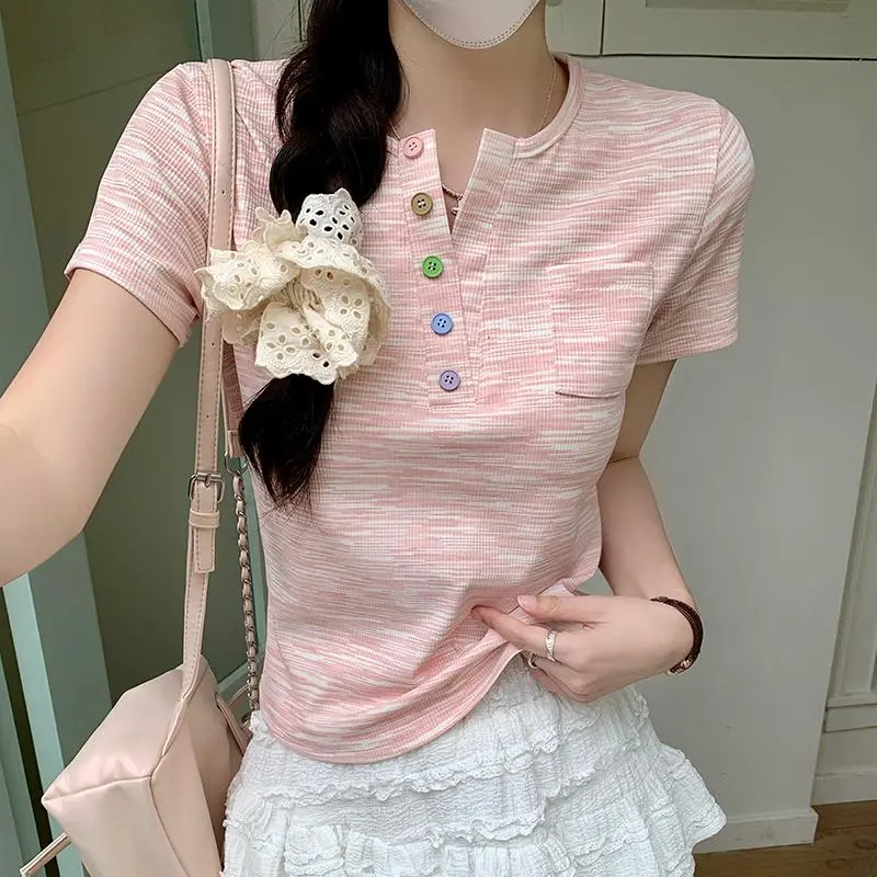 ABBY GODDESS Set in Sleeve T Shirt Women's-6