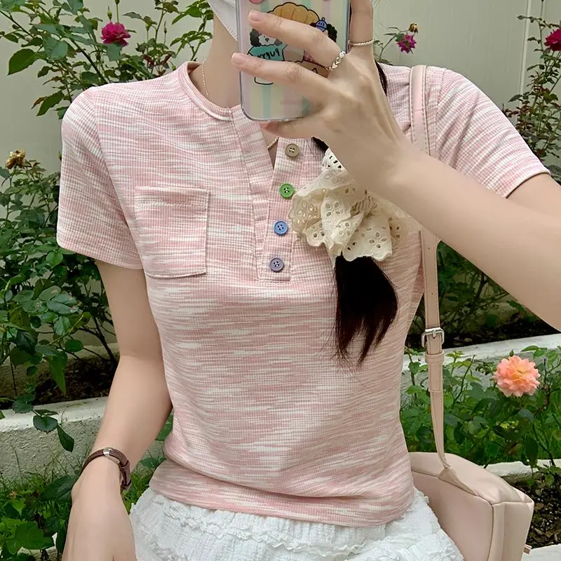 ABBY GODDESS Set in Sleeve T Shirt Women's-2