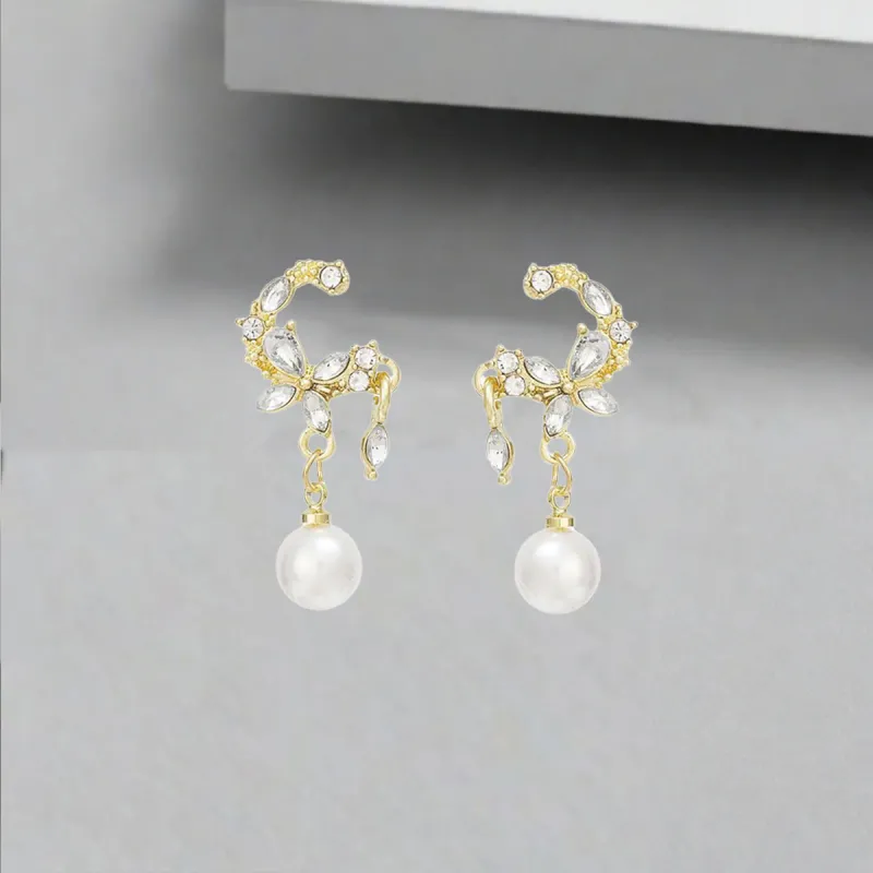 QIANFANGDAHUANGYE Zircon Earrings Women's-4