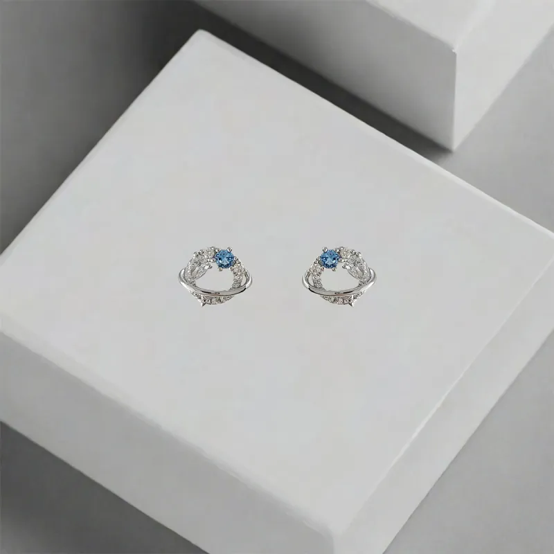 QIANFANGDAHUANGYE Zircon Stud Earrings Women's-2