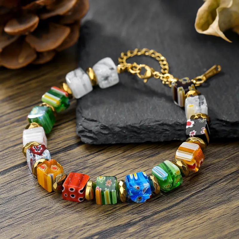 QIANFANGDAHUANGYE Glass Bracelets Women's-2