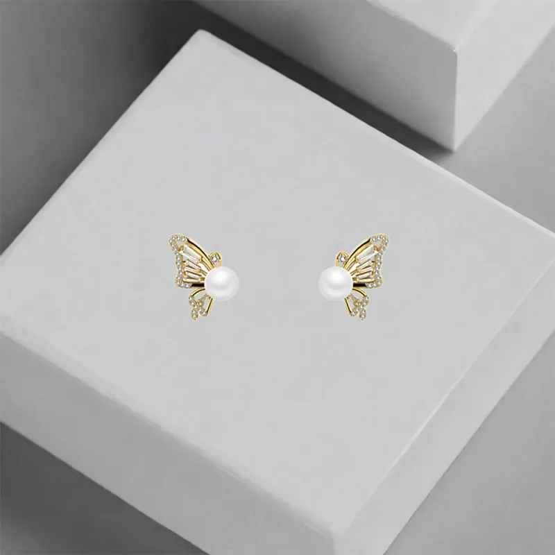 QIANFANGDAHUANGYE Zircon Stud Earrings Women's-5