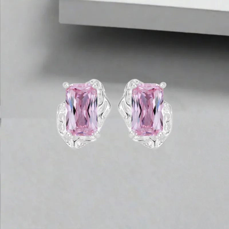 QIANFANGDAHUANGYE S925 Sterling Silver Stud With Zircon Stud Earrings Women's-5