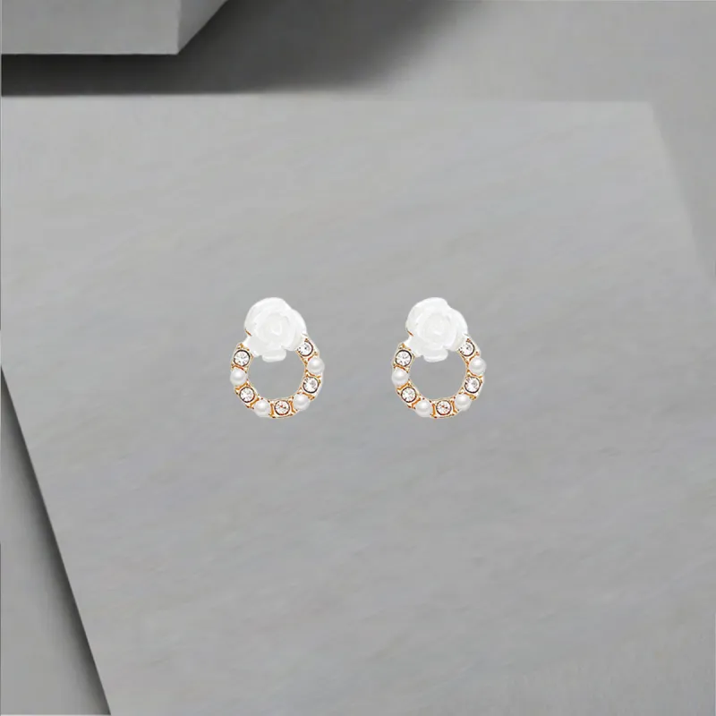 QIANFANGDAHUANGYE Zircon Stud Earrings Women's-2